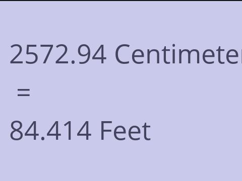 2572.94 CM TO FEET