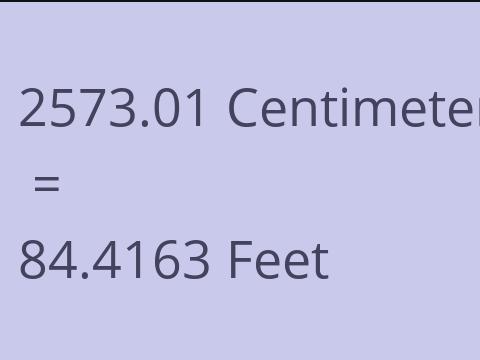 2573.01 CM TO FEET