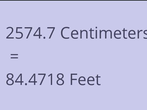 2574.7 CM TO FEET
