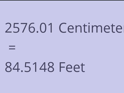 2576.01 CM TO FEET