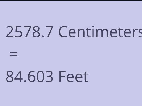 2578.7 CM TO FEET