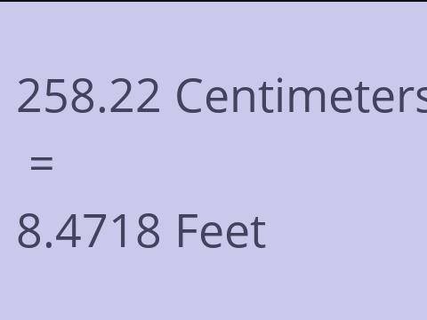 258.22 CM TO FEET