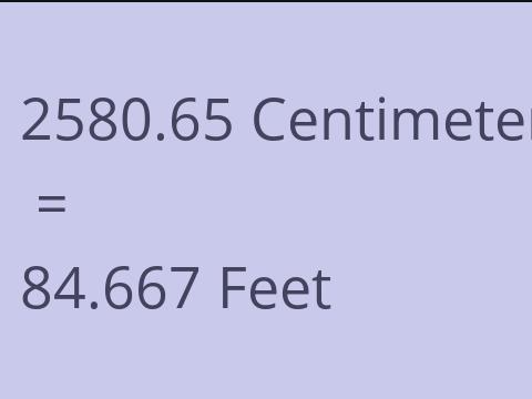 2580.65 CM TO FEET