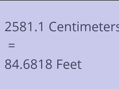 2581.1 CM TO FEET