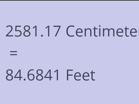 2581.17 CM TO FEET