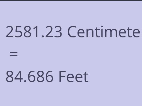 2581.23 CM TO FEET