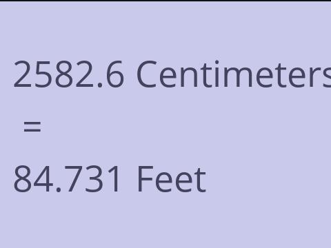 2582.6 CM TO FEET
