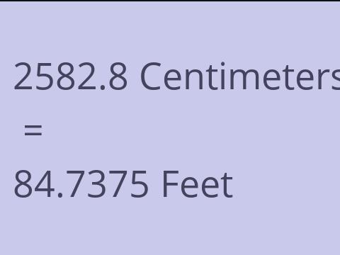 2582.8 CM TO FEET