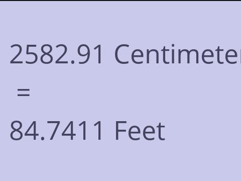 2582.91 CM TO FEET
