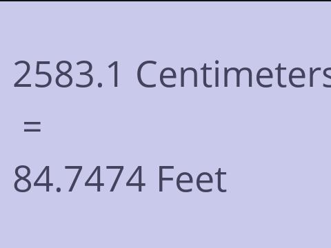 2583.1 CM TO FEET