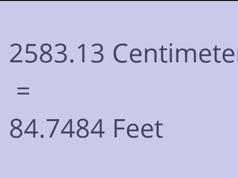 2583.13 CM TO FEET