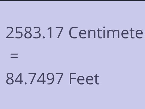 2583.17 CM TO FEET