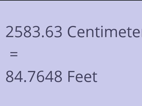 2583.63 CM TO FEET