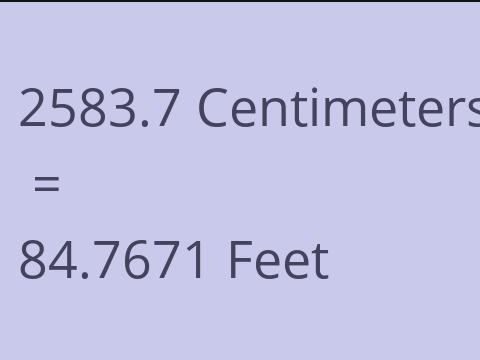 2583.7 CM TO FEET