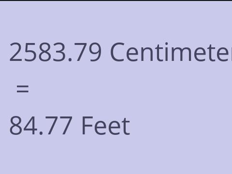 2583.79 CM TO FEET