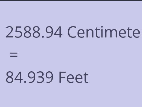 2588.94 CM TO FEET