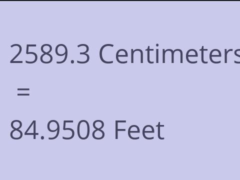 2589.3 CM TO FEET