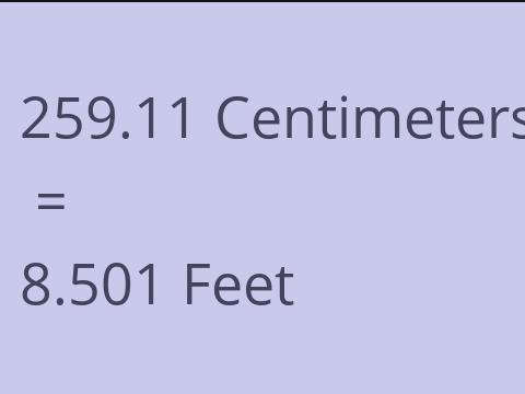 259.11 CM TO FEET