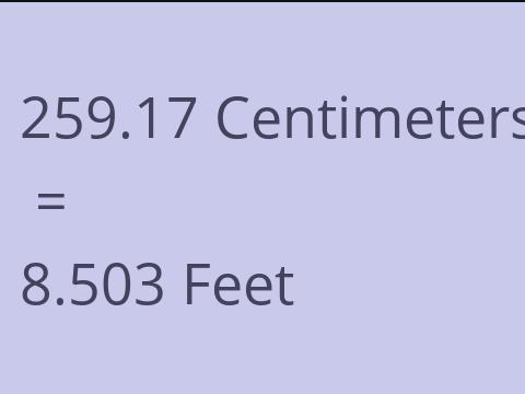 259.17 CM TO FEET