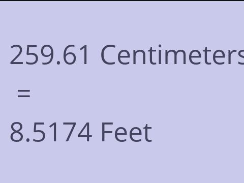 259.61 CM TO FEET