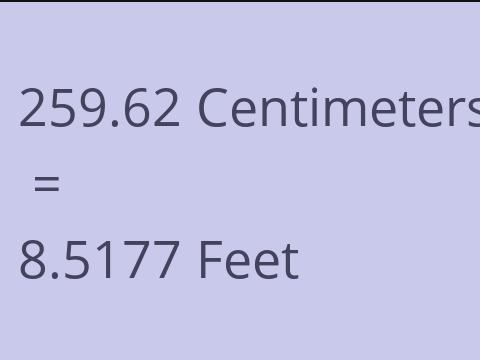 259.62 CM TO FEET