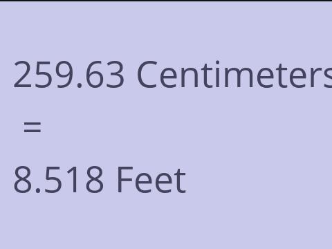 259.63 CM TO FEET