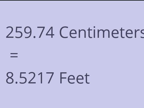 259.74 CM TO FEET