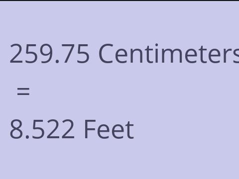 259.75 CM TO FEET