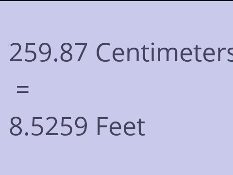 259.87 CM TO FEET