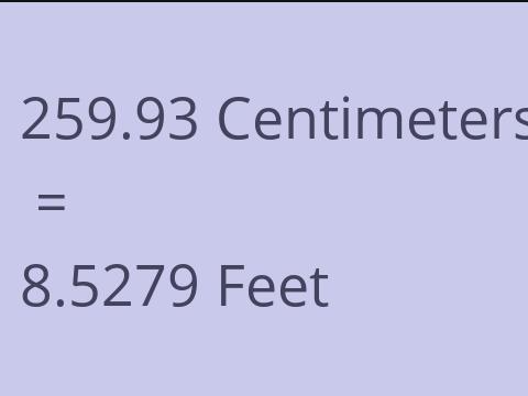 259.93 CM TO FEET