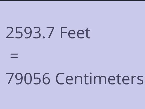 2593.7 FEET TO CM