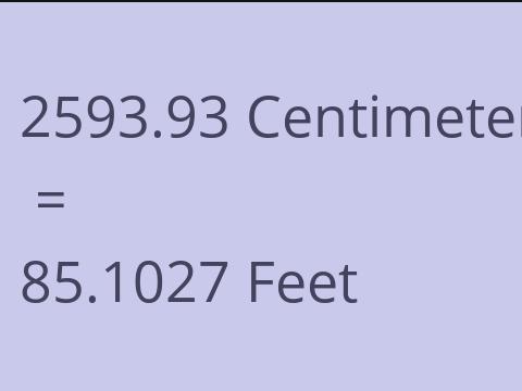2593.93 CM TO FEET