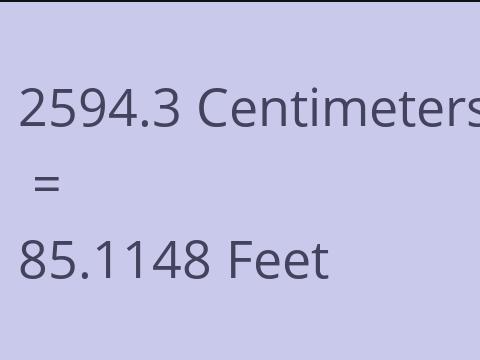 2594.3 CM TO FEET