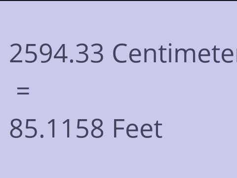 2594.33 CM TO FEET
