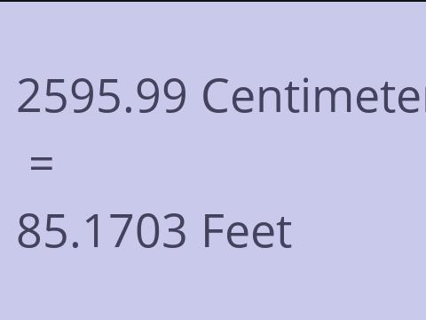 2595.99 CM TO FEET