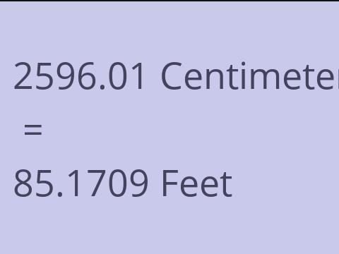 2596.01 CM TO FEET