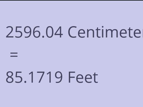 2596.04 CM TO FEET