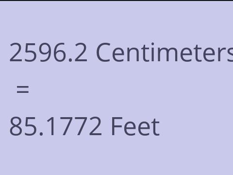 2596.2 CM TO FEET