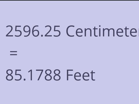 2596.25 CM TO FEET