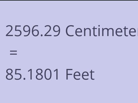 2596.29 CM TO FEET