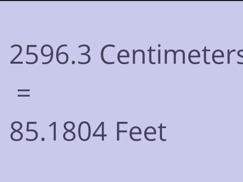 2596.3 CM TO FEET