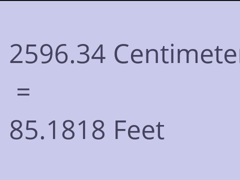 2596.34 CM TO FEET