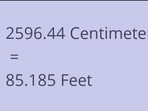 2596.44 CM TO FEET