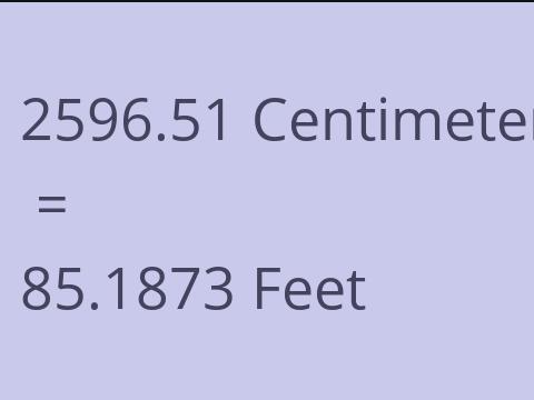 2596.51 CM TO FEET