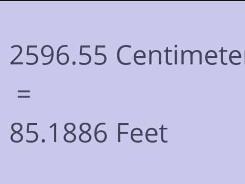 2596.55 CM TO FEET