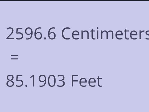 2596.6 CM TO FEET