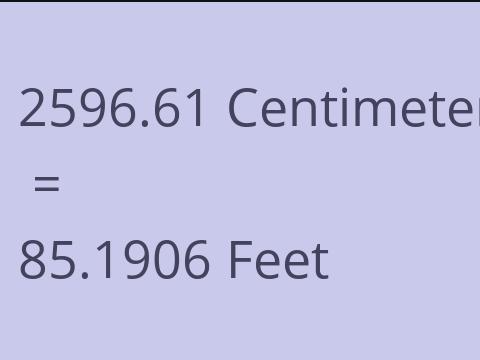 2596.61 CM TO FEET