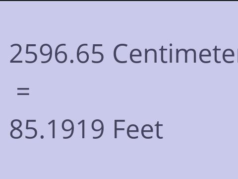 2596.65 CM TO FEET