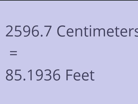 2596.7 CM TO FEET