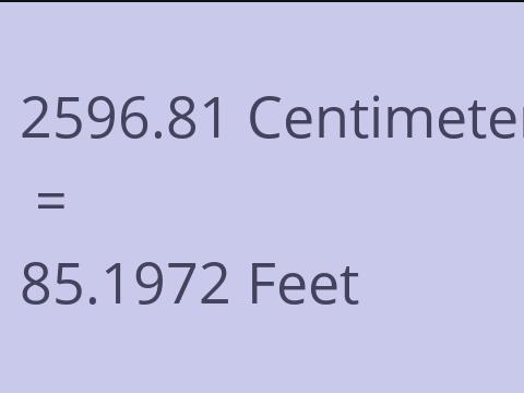 2596.81 CM TO FEET